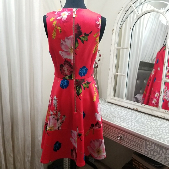 🍒NWT🍒 TED BAKER V NECK SKATER DRESS - Picture 2 of 4